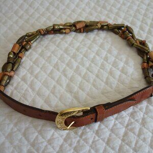 Vtg Made in Korea THE LIMITED Metal Beaded Genuine Leather Belt – Med